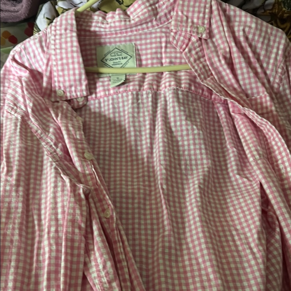 Pink Gingham Button-Up Shirt